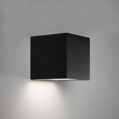 details Specifiek Modernisering Set 4 stuks Vierkante Solar wandlamp zwart Cube | Nostalux.nl