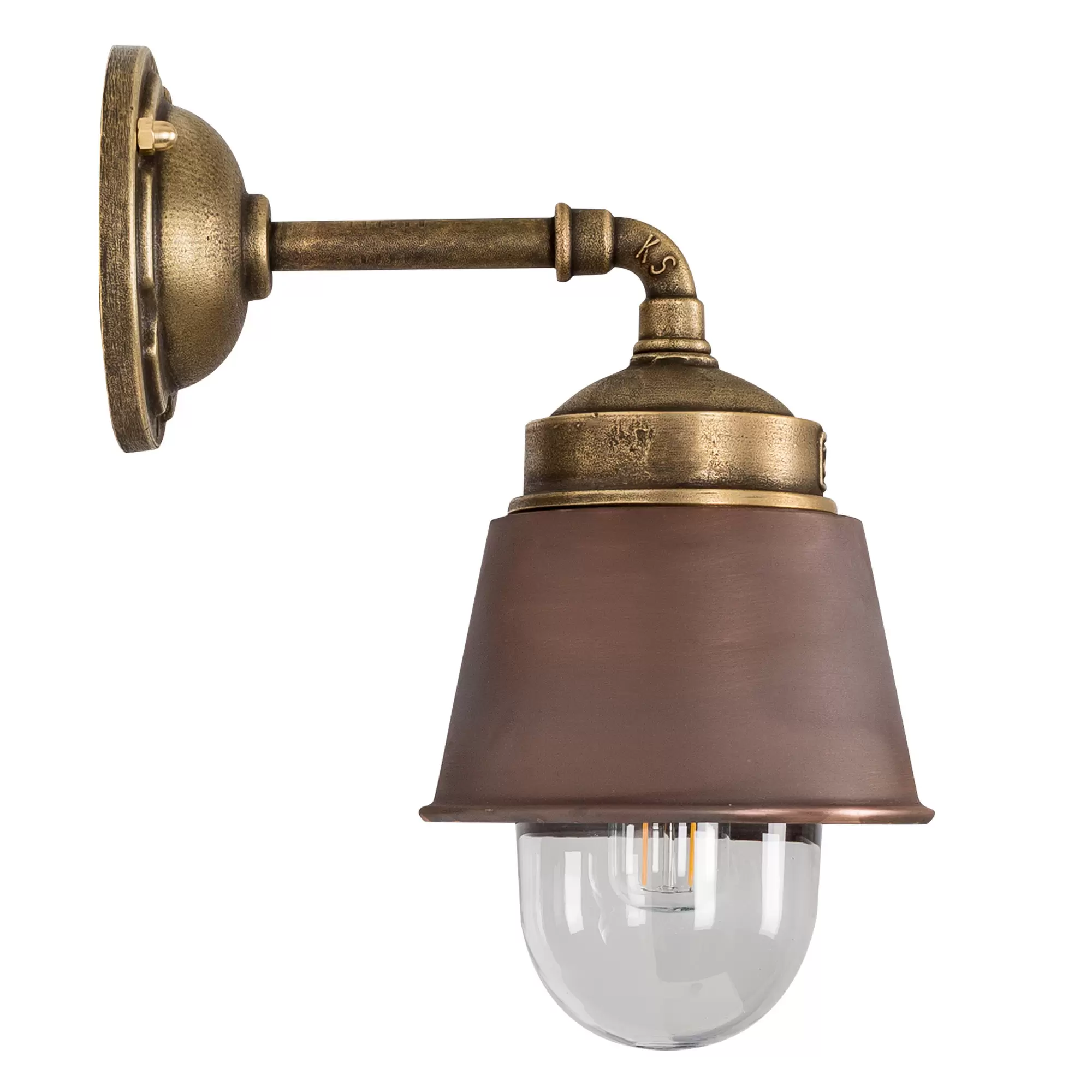 Industriële wandlamp Kostas 90 brons/koper |