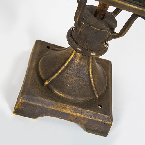 Klassieke bronzen tuinlamp Halle sokkel S