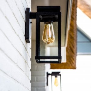 buitenlamp wandlamp jersey L zwart met smart wifi led lichtbron buitenlamp wandlamp jersey L zwart met smart wifi led lichtbron