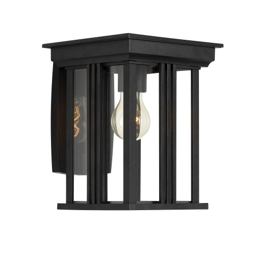 Zwarte wandlamp voor buiten, strak modern klassieke verlichting, box design, heldere beglazing, strakke belijning, zwart frame