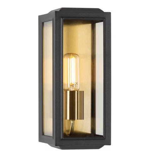 Aluminium Wandlamp Residence voor buiten met vierkanten vormen en in de kleuren zwart en koper