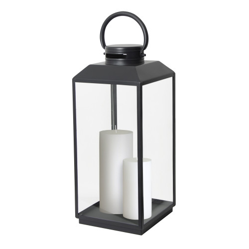 Industriële windlicht Newport L zwart