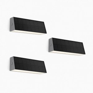 Zwarte moderne up&down muurlamp solar verlichting