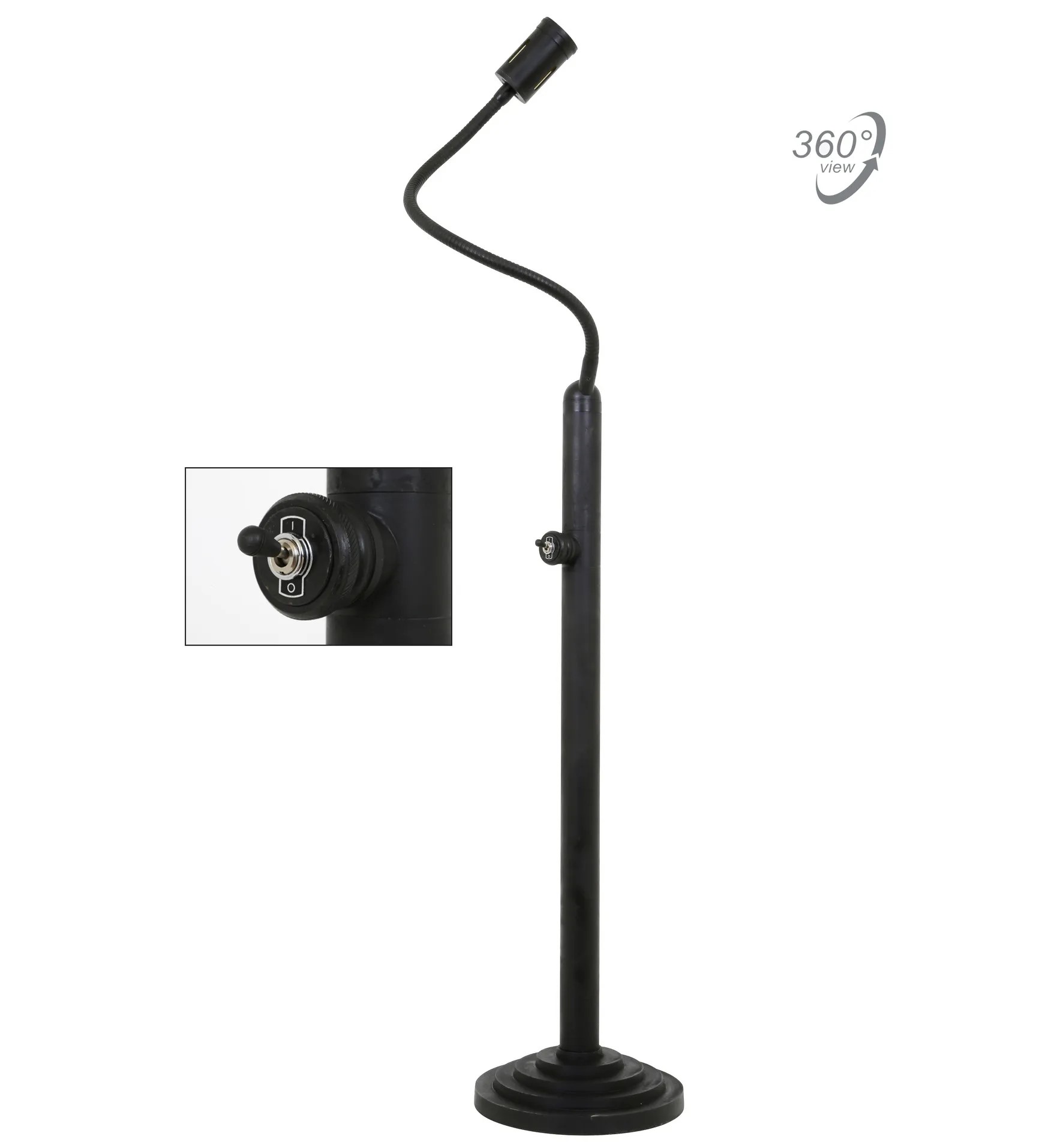 KS Verlichting Vloerlamp Valdez Antiek Zwart