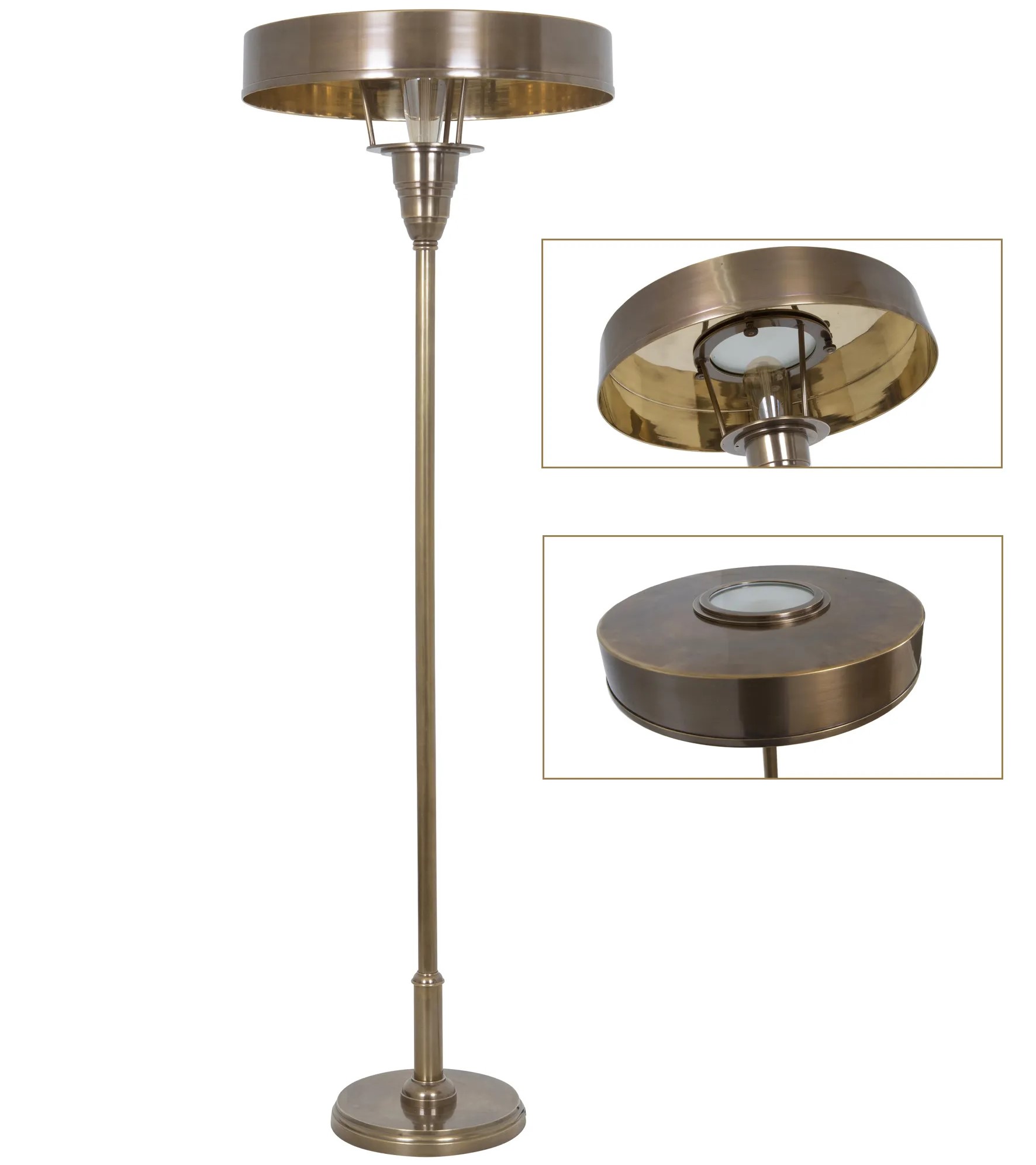 KS Verlichting Vloerlamp Auriol Antiek Messing