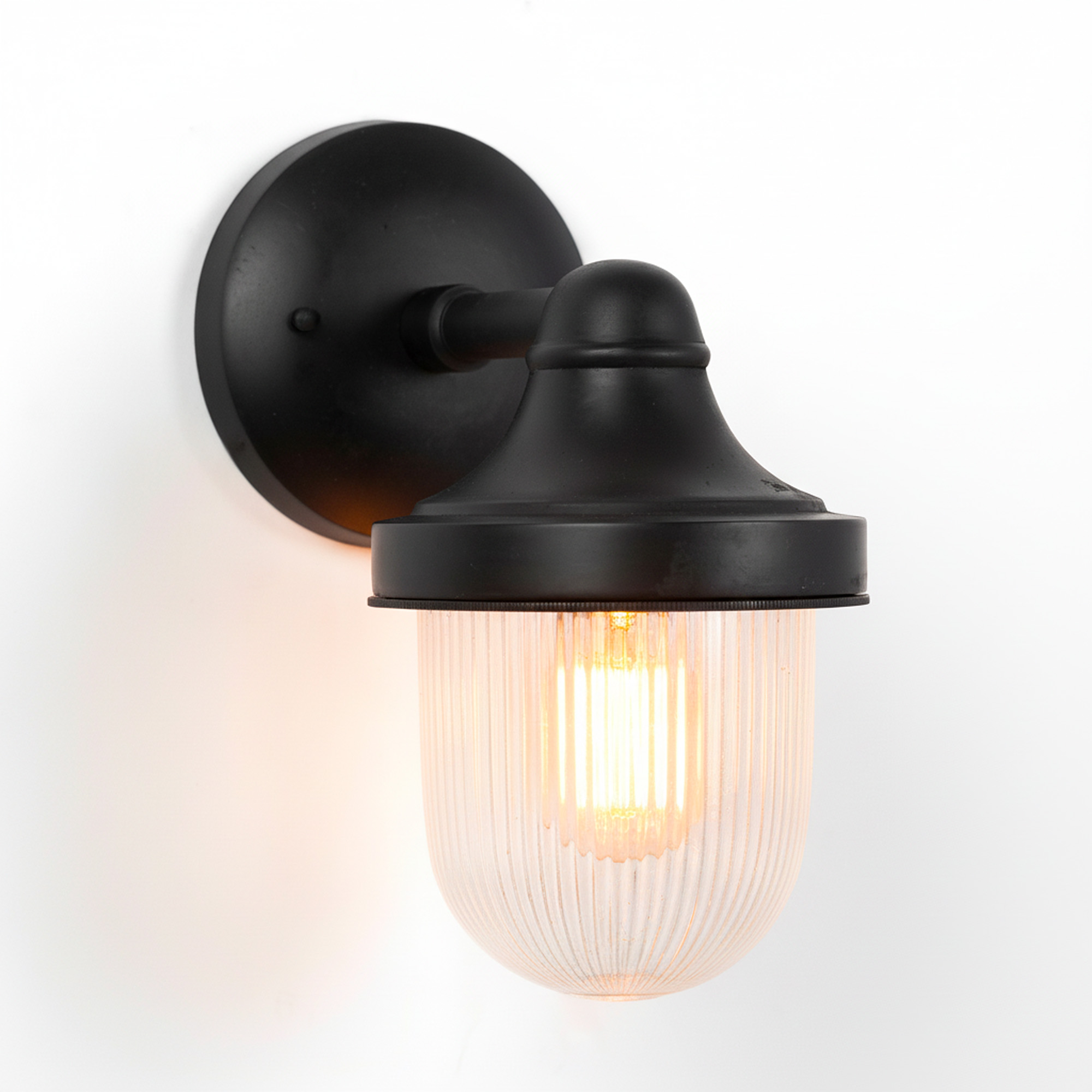 Messing Wandlamp Abby Antiek Zwart