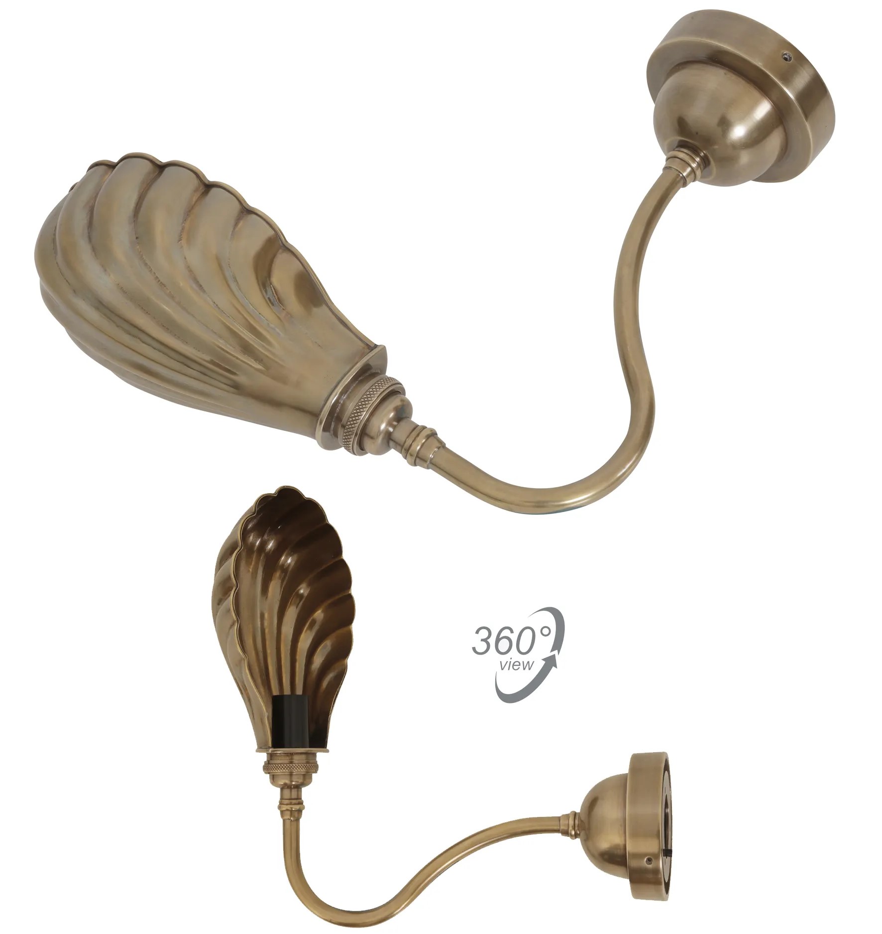 KS Verlichting Muurlamp Biscay Antiek Messing