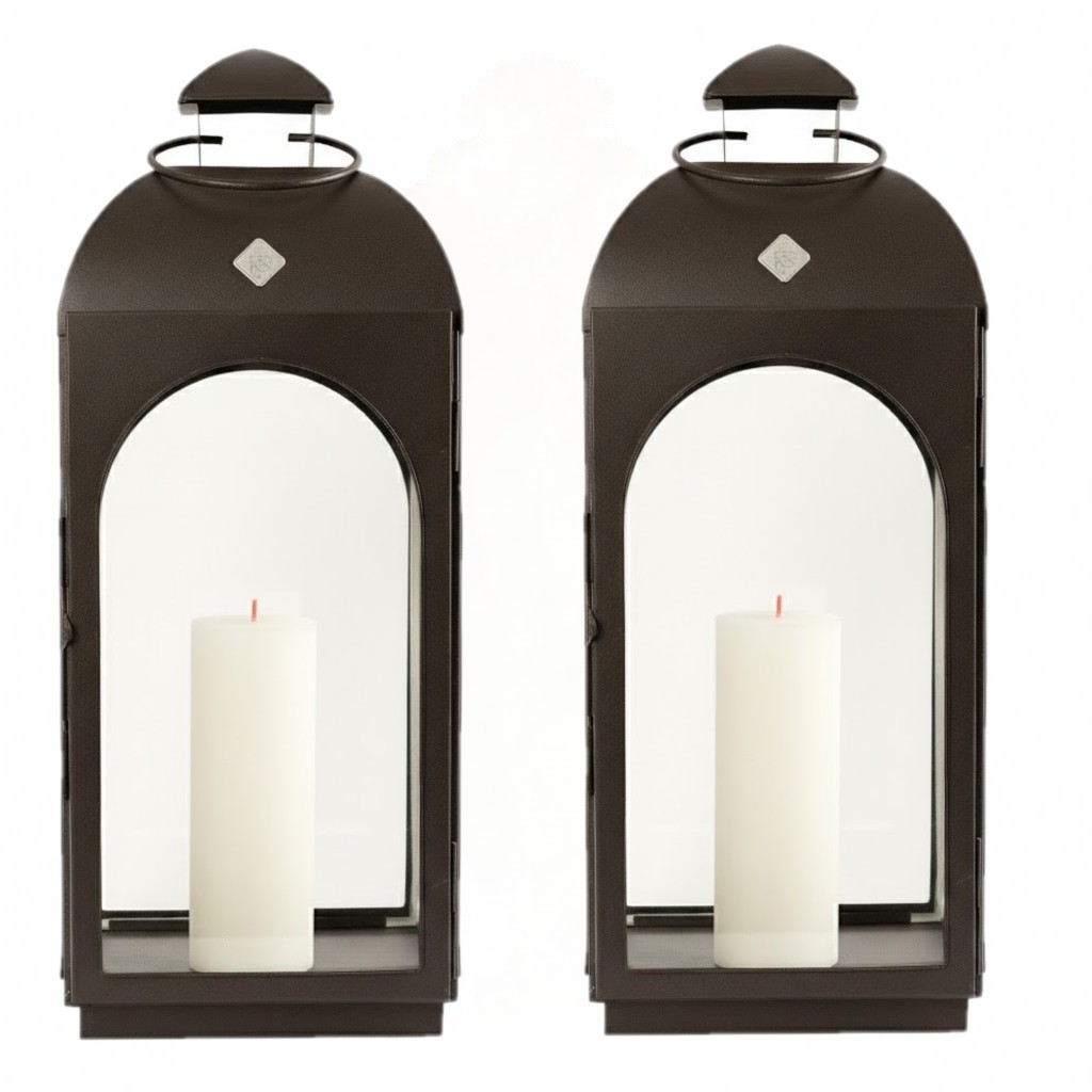 Set van 2 Capri Windlicht Antraciet Medium