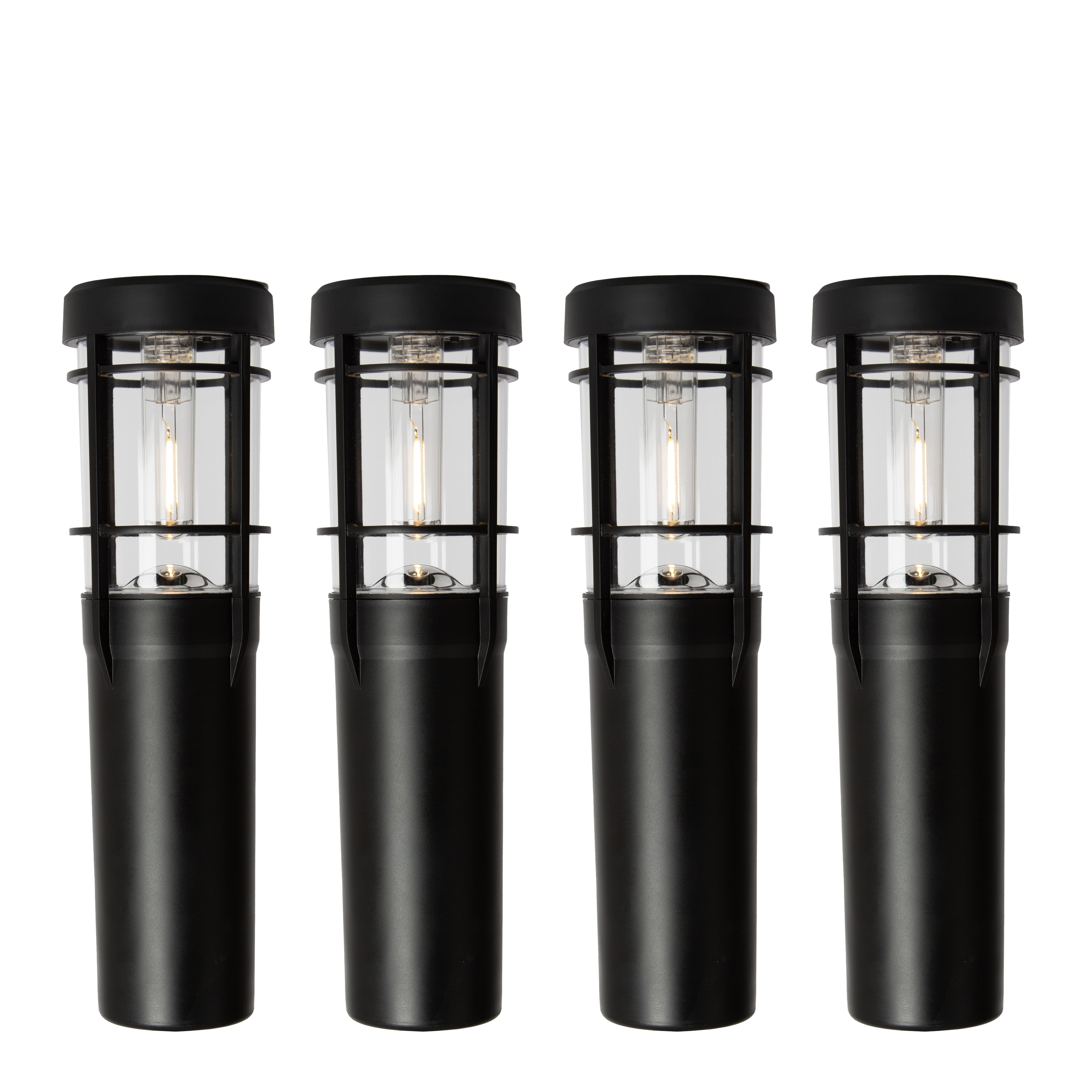4x Faro Solar Tuinlamp Zwart