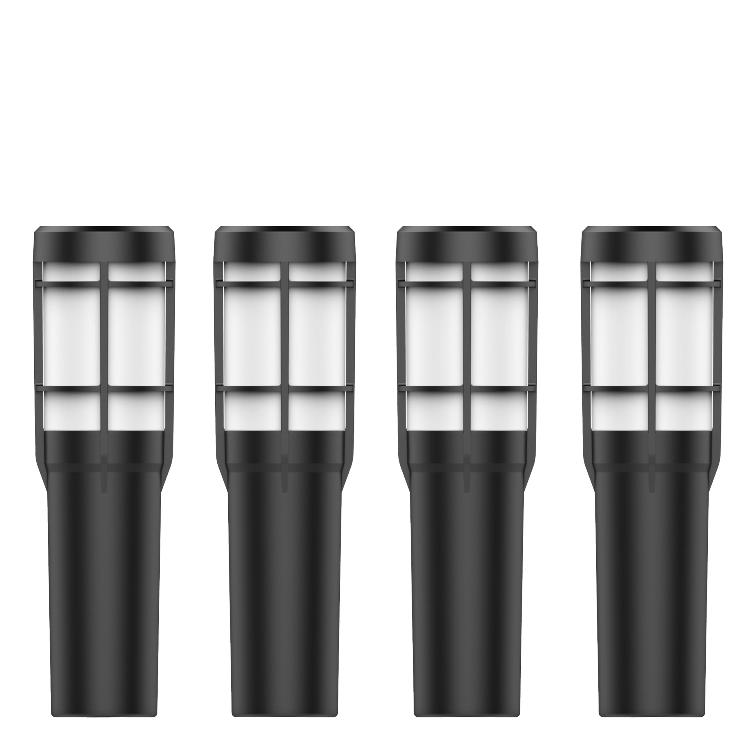 4x Feugo Solar Tuinlamp Zwart