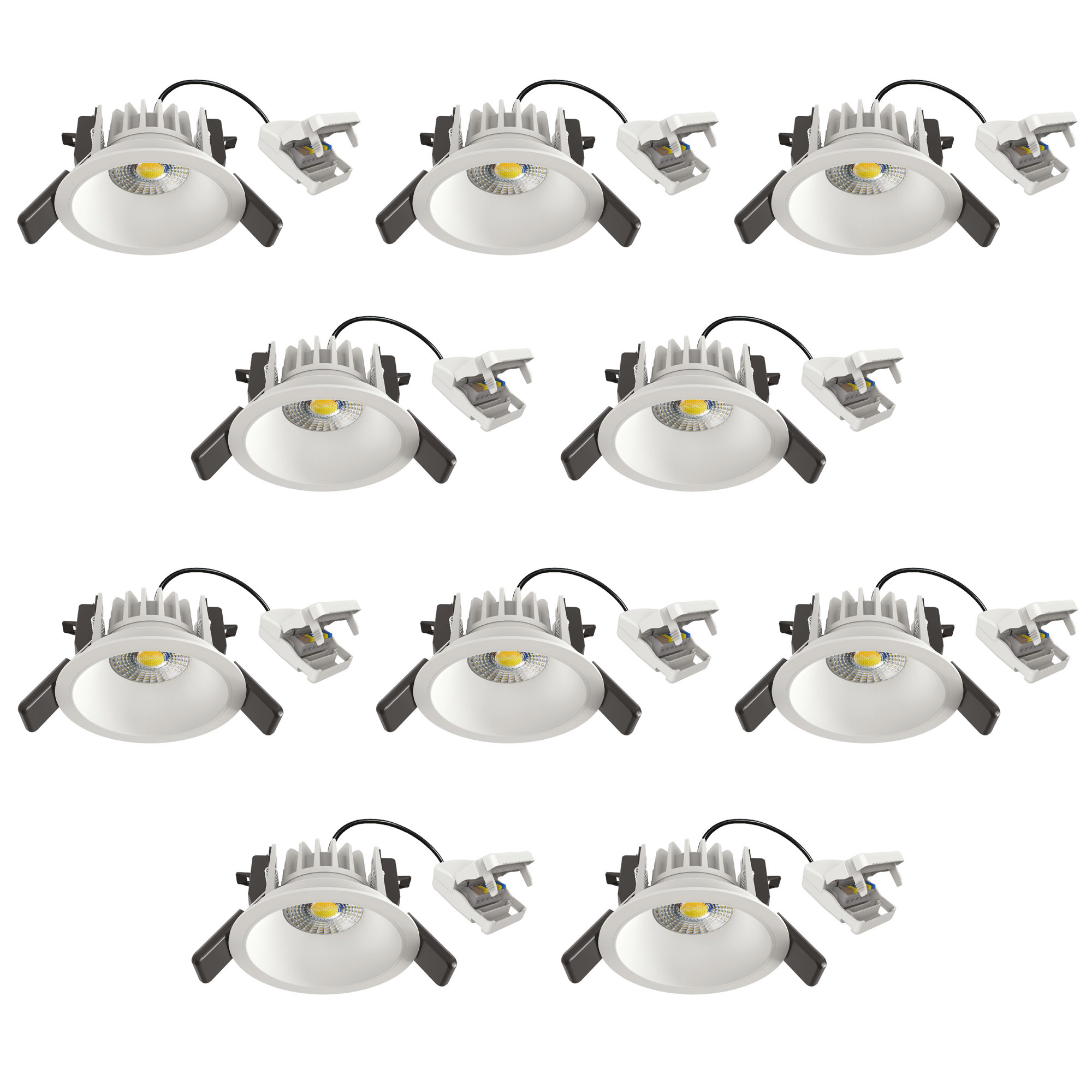 Set van 10 Ivar Inbouwspot Wit