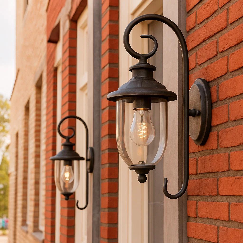 Set van 2 Elzas Muurlamp Rustiek Bruin