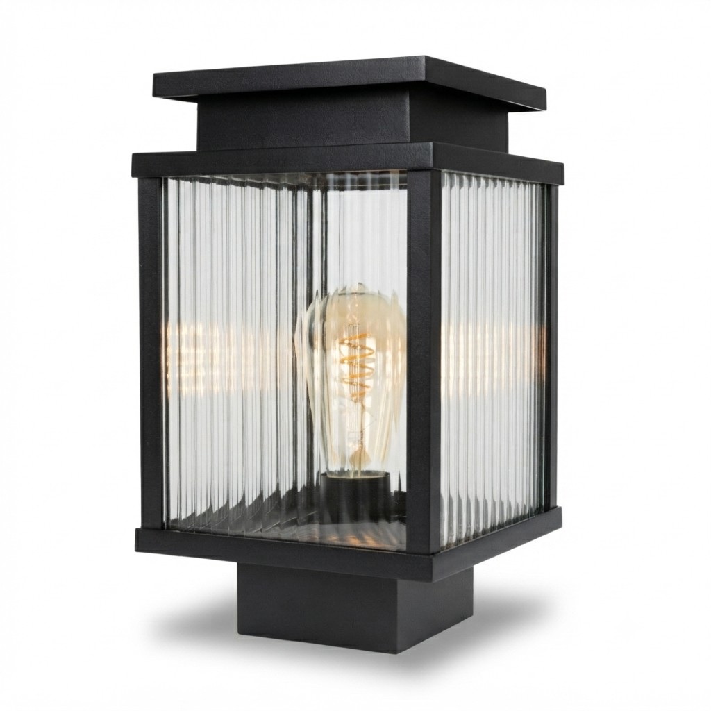 Leicester 2 Sokkellamp Zwart 30cm