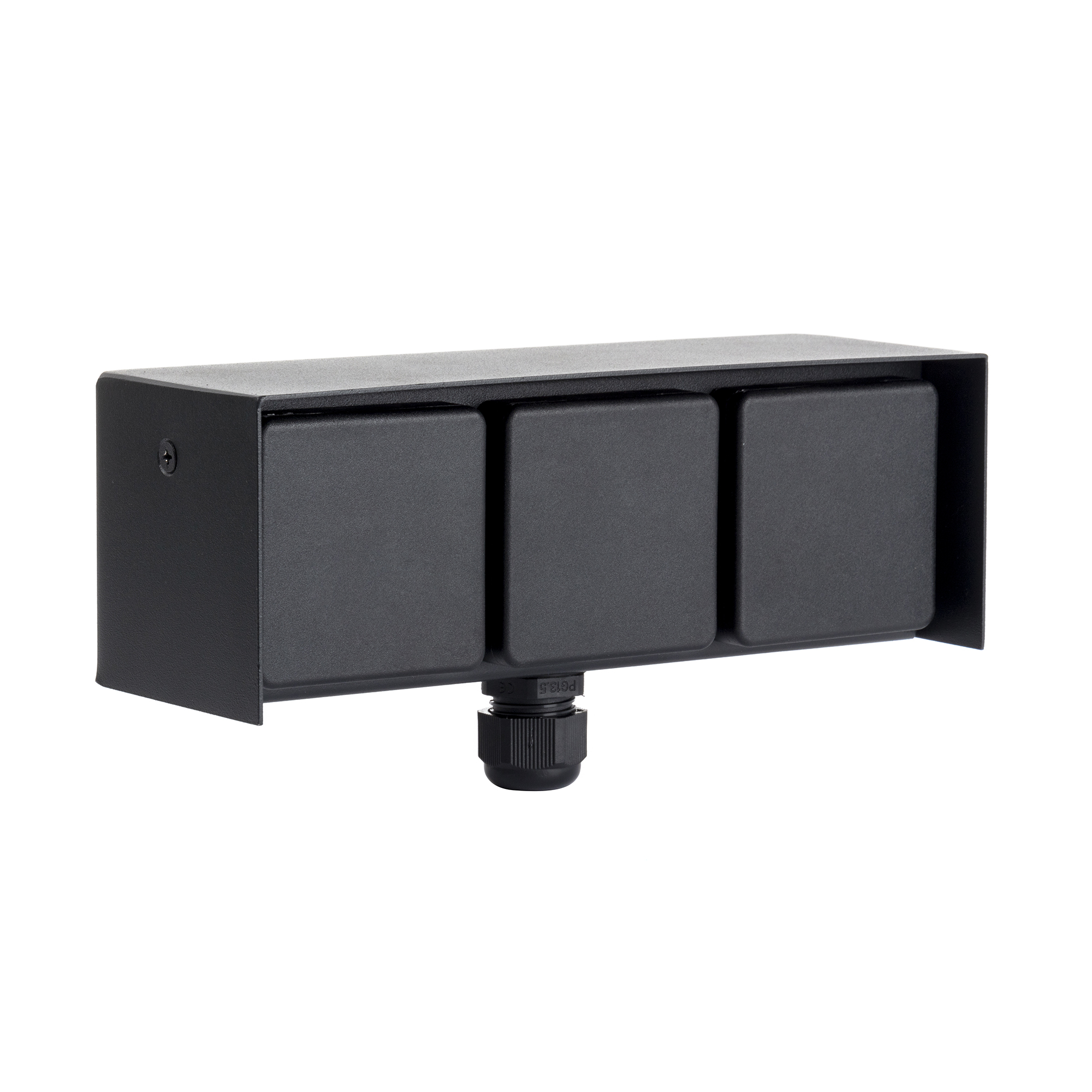 Buiten Wandstopcontact 3 Zwart