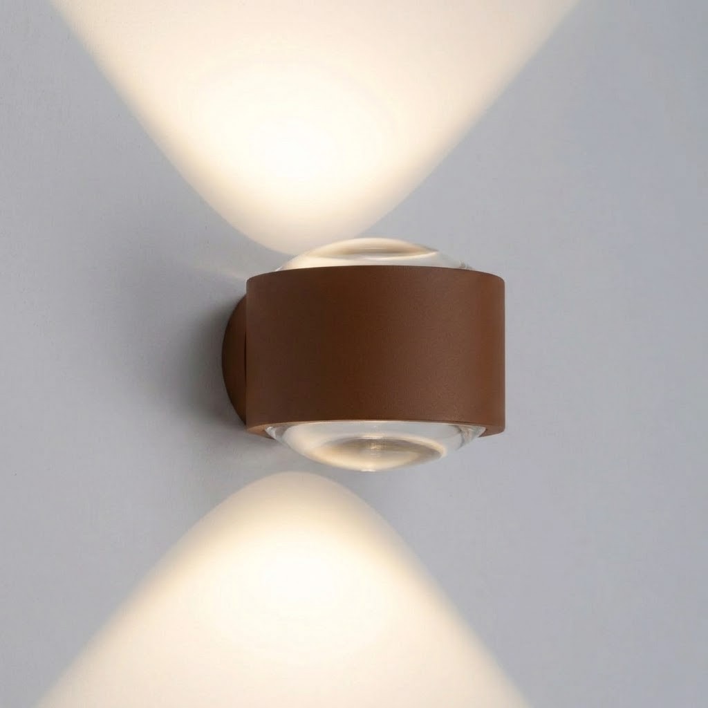 Scope Up en Down Muurlamp Rustiek Bruin