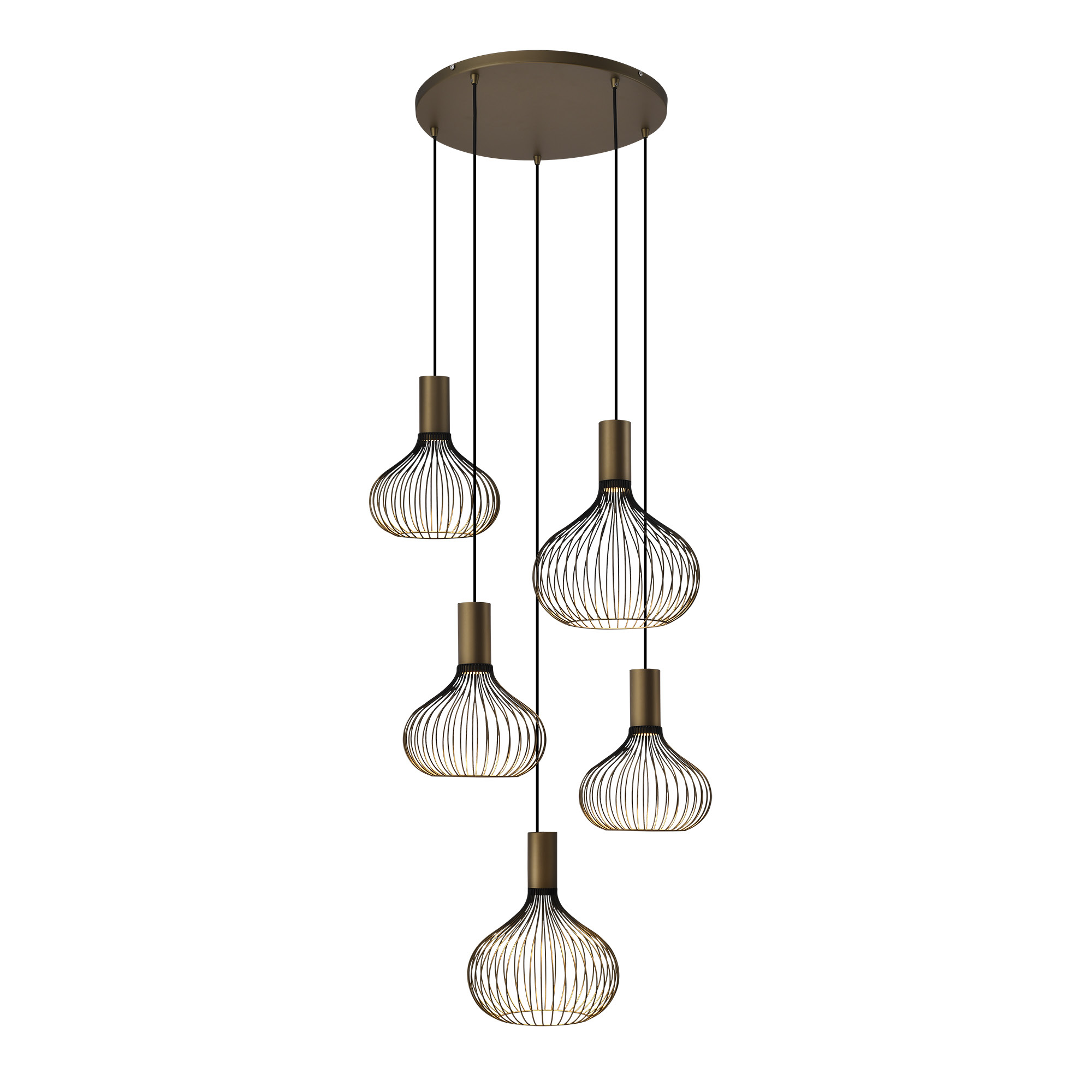 Isabel 5-lichts Hanglamp Zacht Brons
