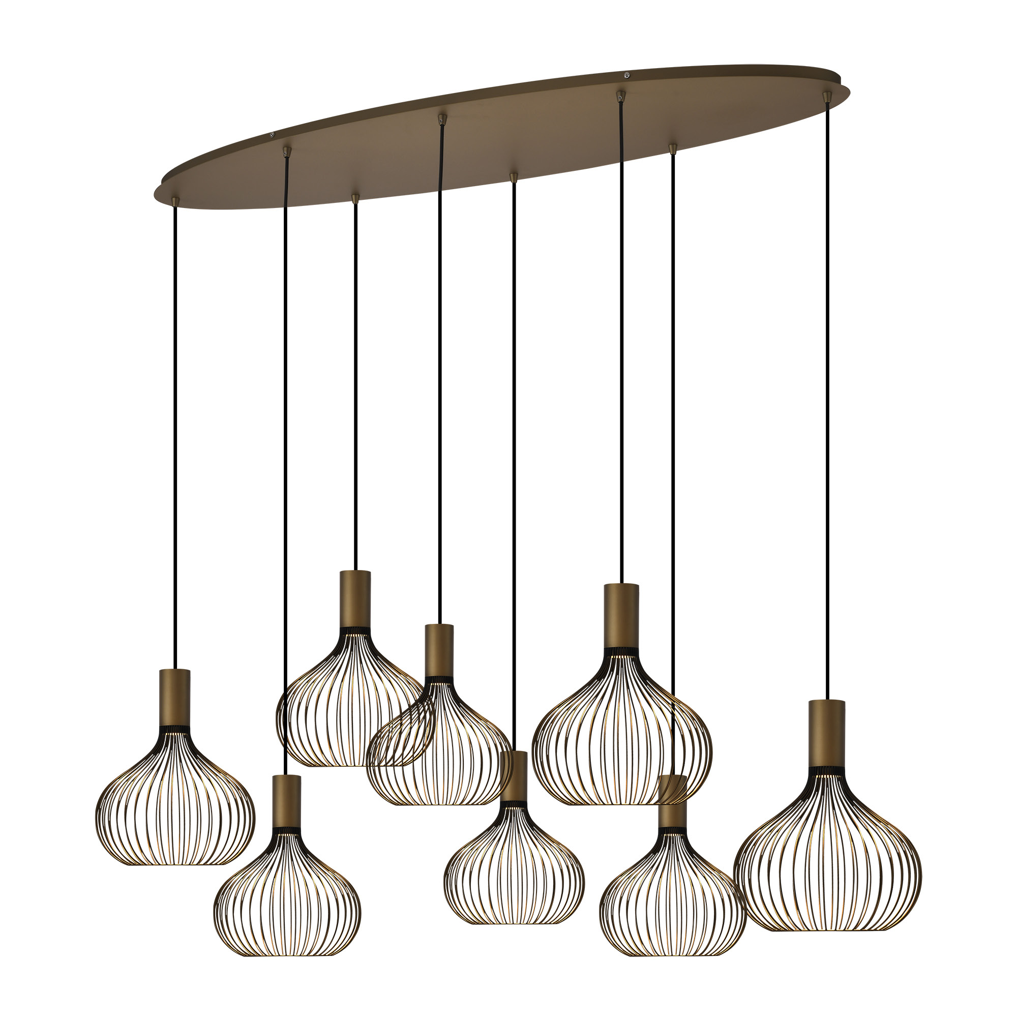 Isabel 8-lichts Hanglamp Zacht Brons