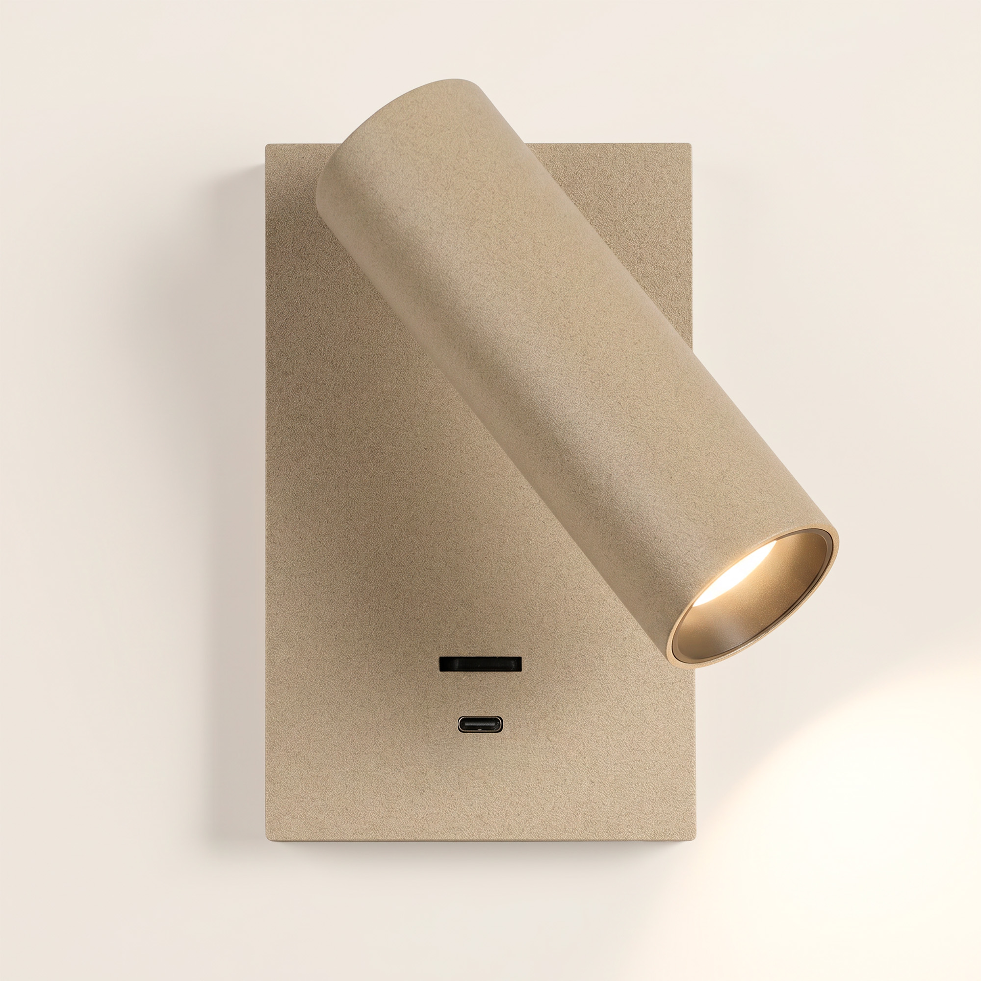 KS Verlichting Elias Bedlamp Champagne Met Schakelaar En USB-C