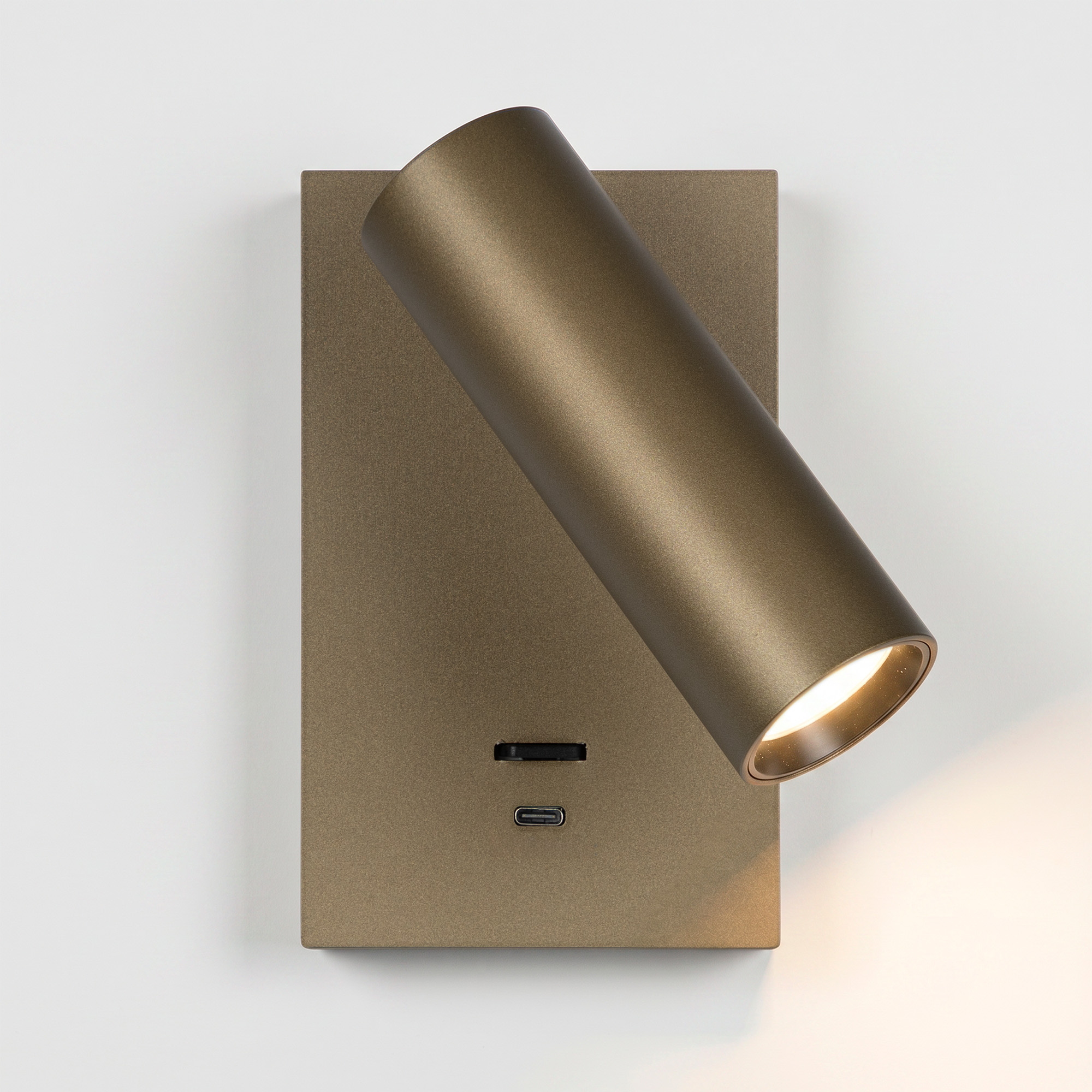 KS Verlichting Elias Bedlamp Brons Met Schakelaar En USB-C