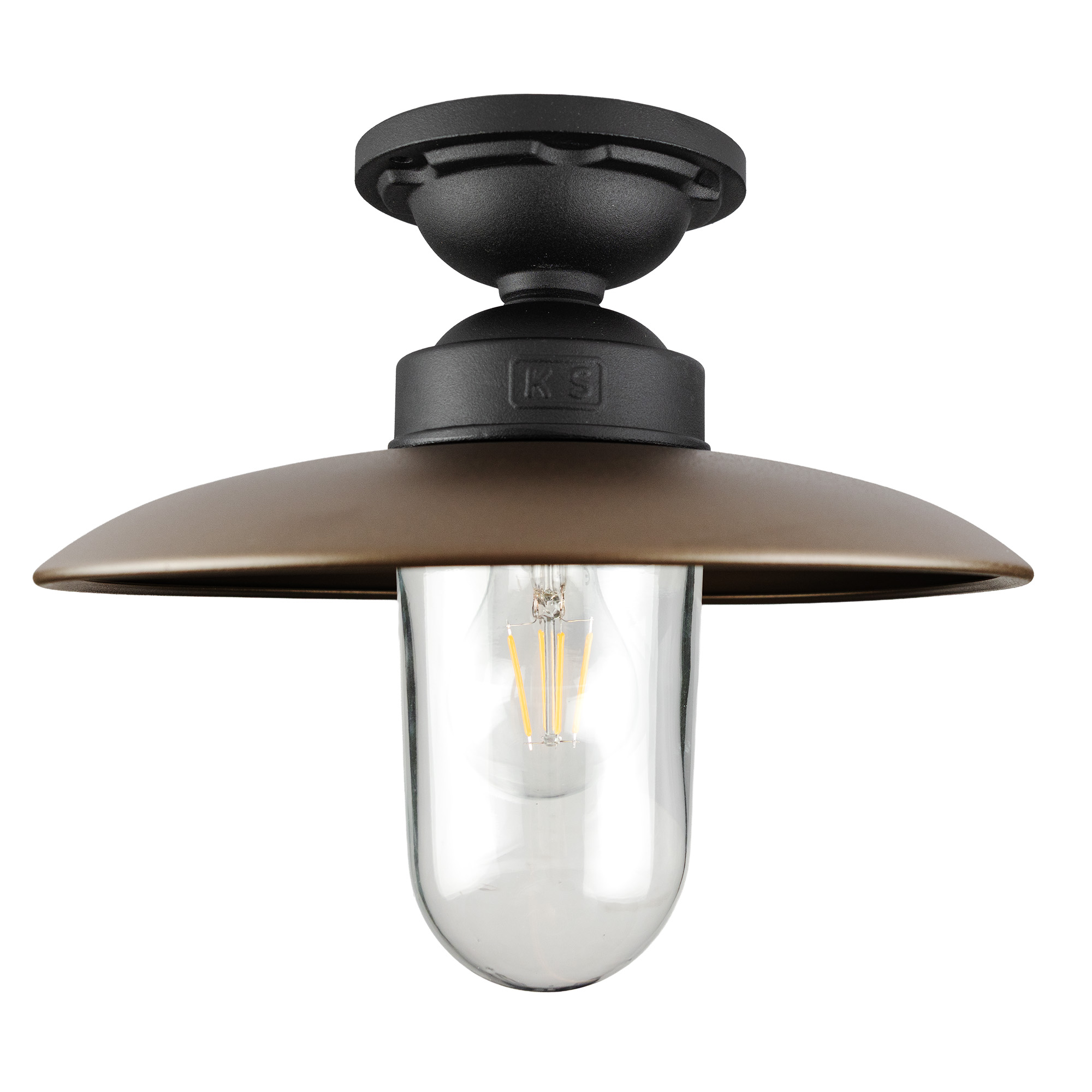 Solingen Plafondlamp Matzwart Brons