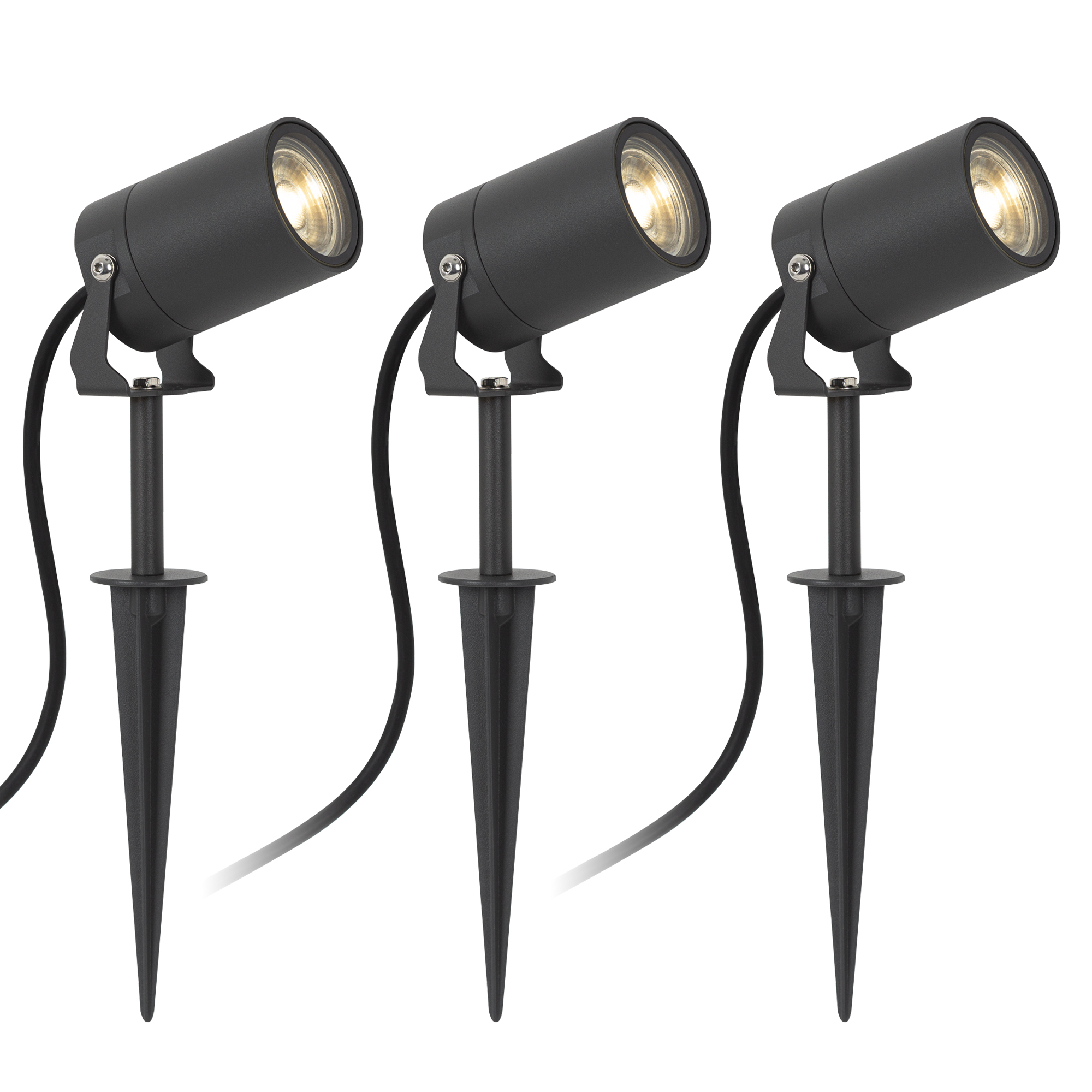 3 x Stark tuin spot inclusief LED, snoer & stekker