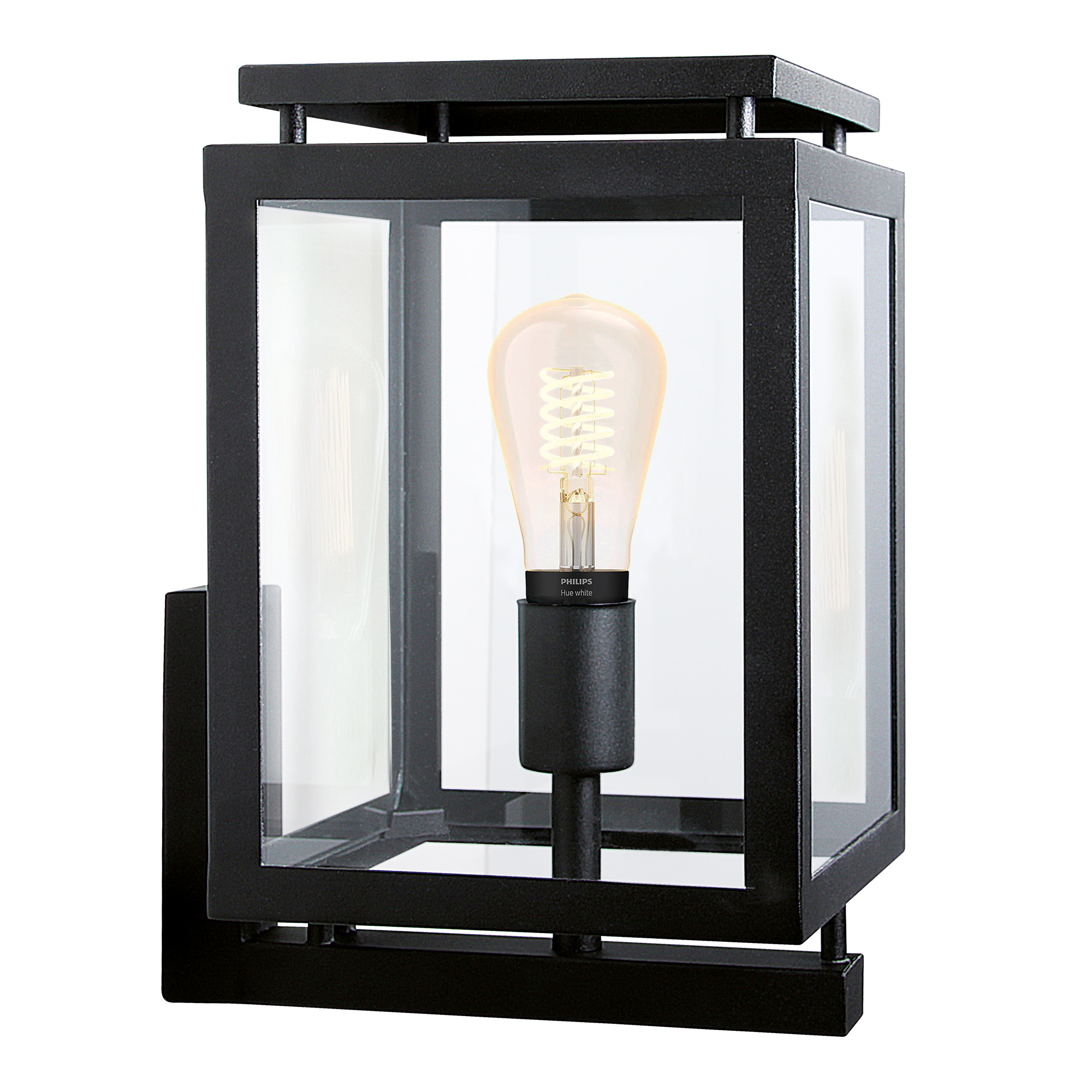 Buitenlamp De Vecht zwart met Hue led lamp Buitenlamp De Vecht zwart met Hue led lamp
