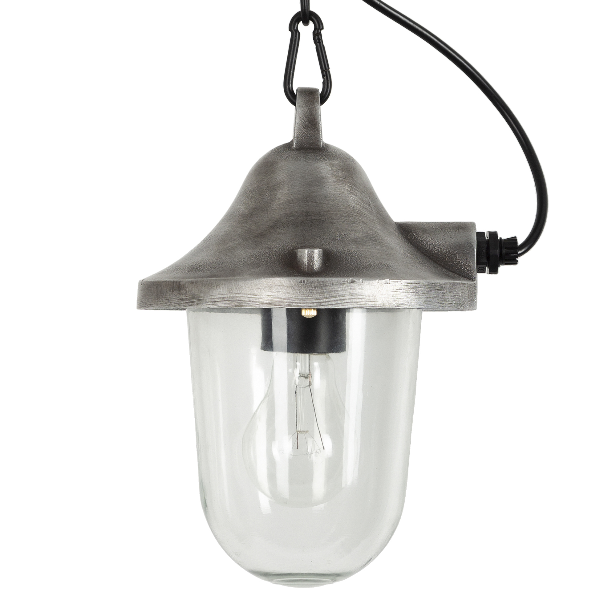 Hull kettinglamp ruw alumium