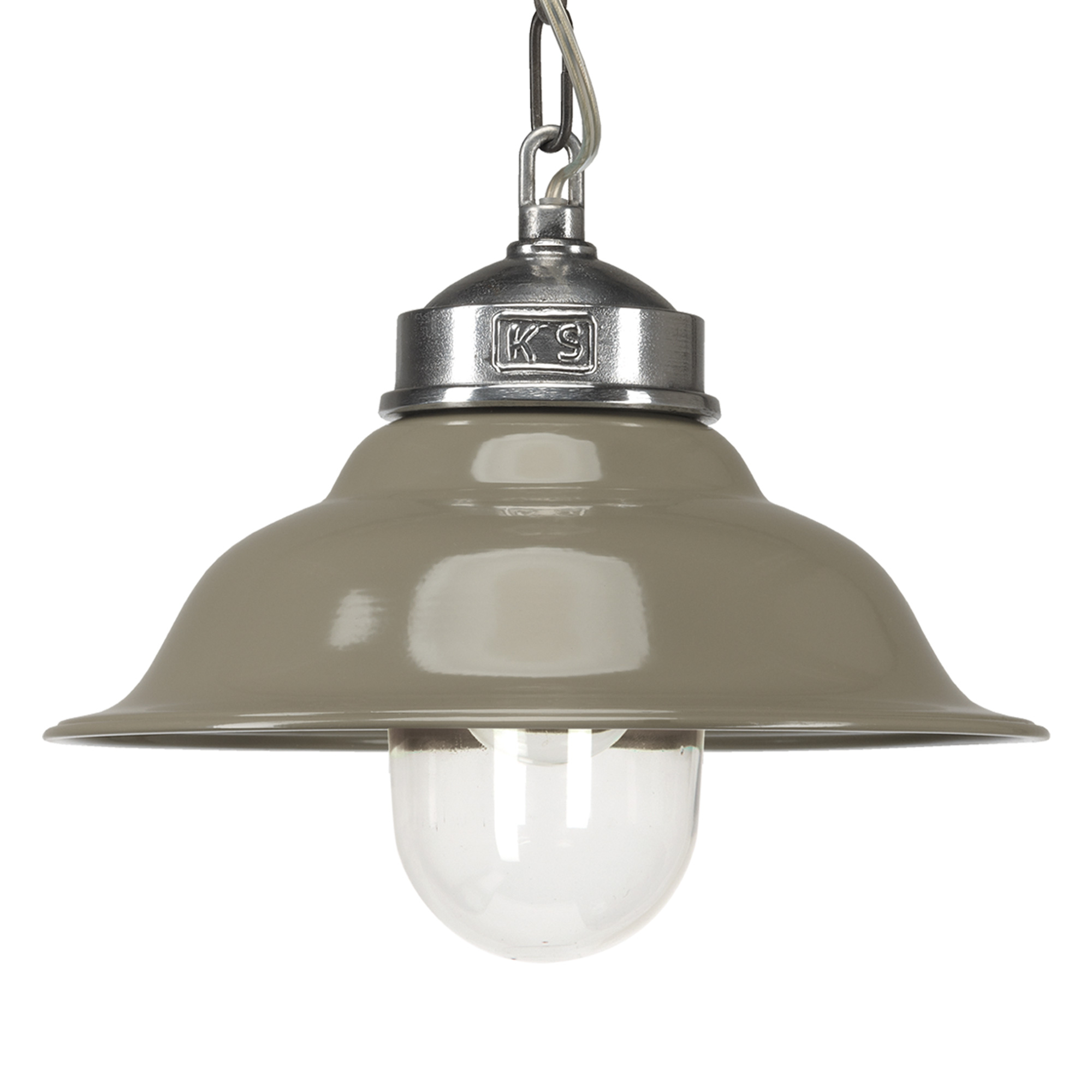 Hanglamp aan ketting Porto Fino aluminium met taup...
