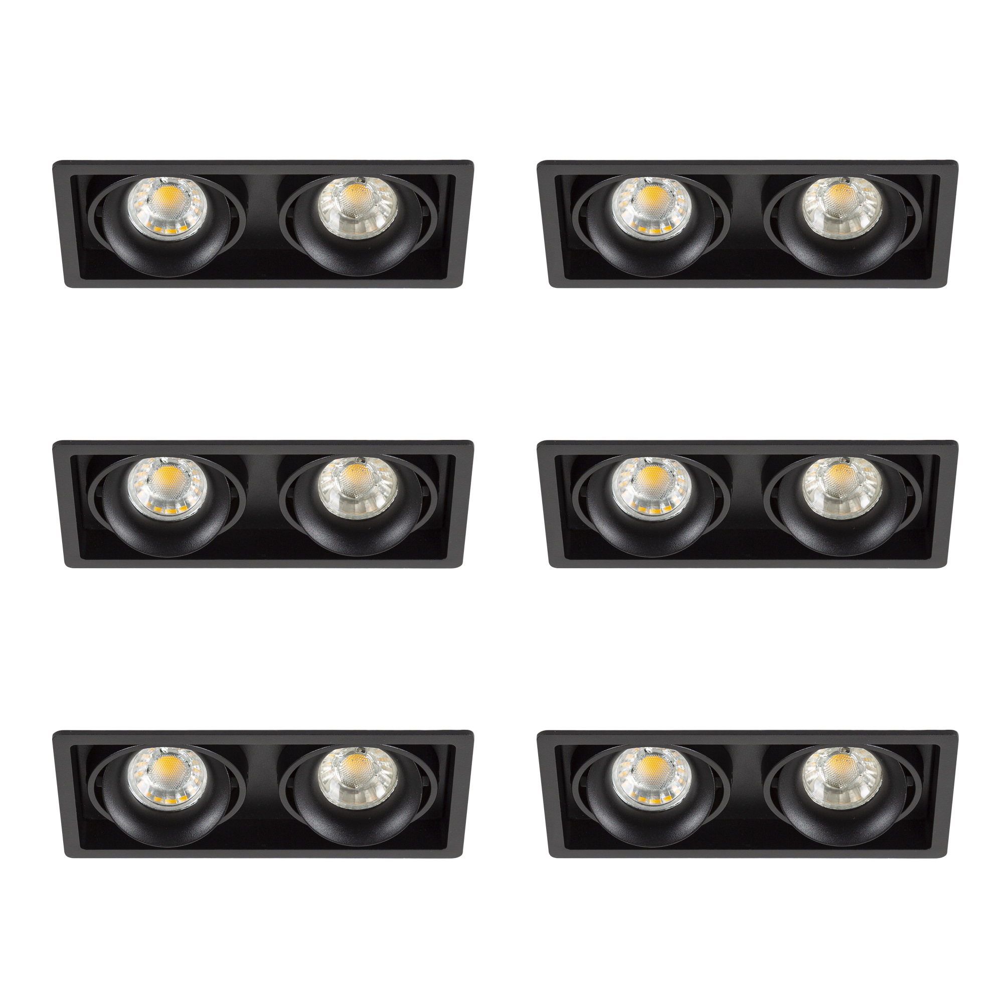 Inbouwspot Bjorn 2 zwart set 6 stuks Inbouwspot Bjorn 2 zwart set 6 stuks