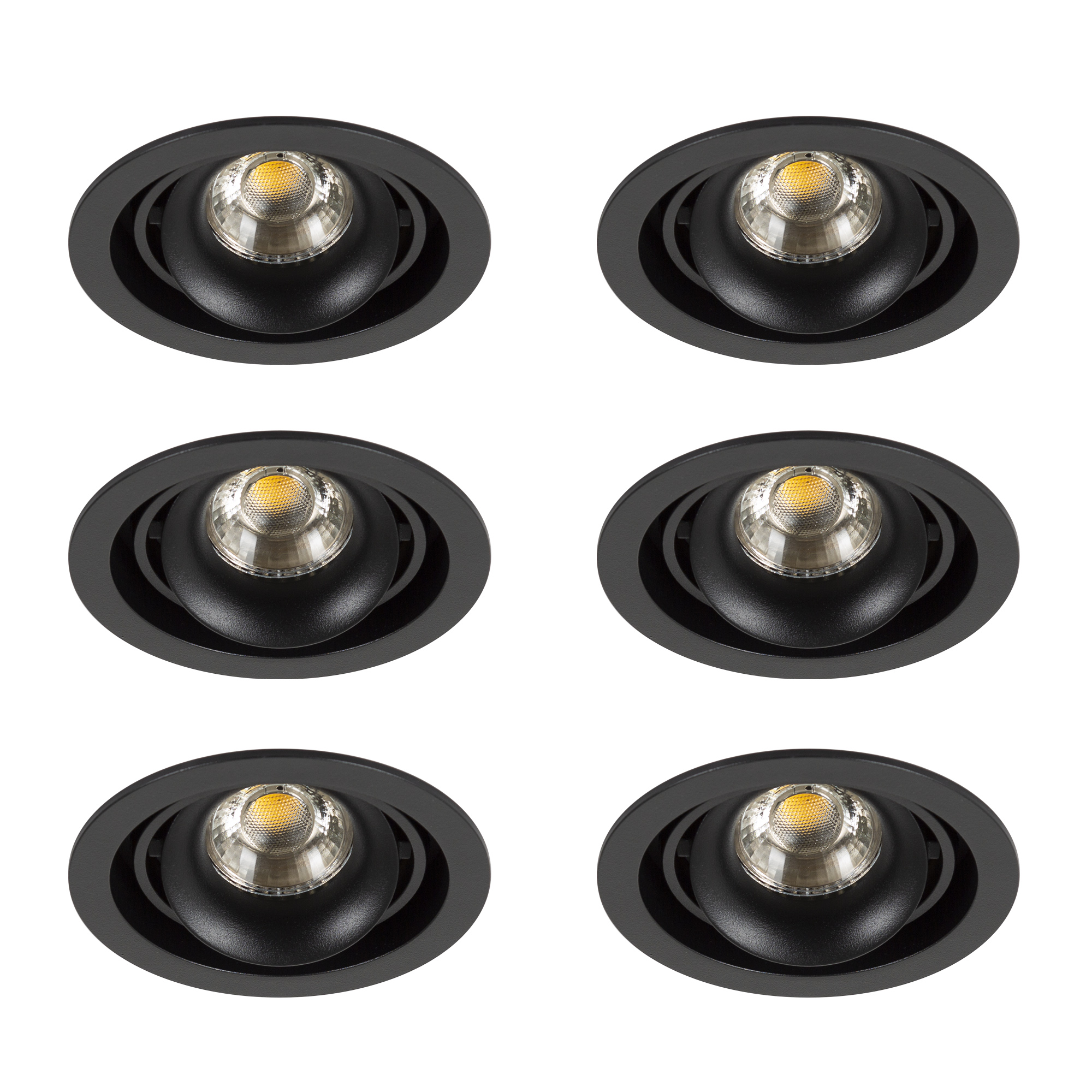 Inbouwspot Bjorn 1 Rond zwart set 6 stuks Inbouwspot Bjorn 1 Rond zwart set 6 stuks