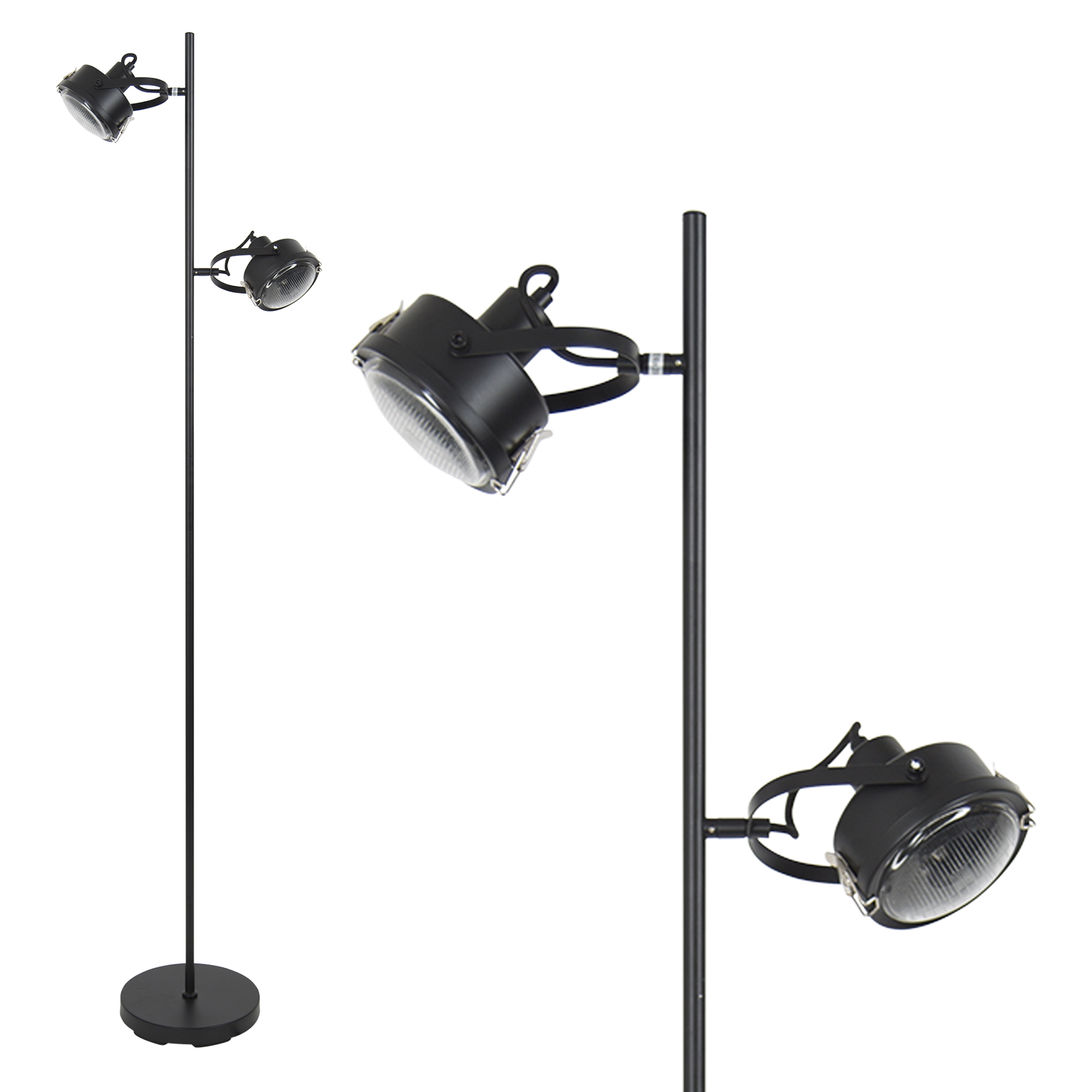Satellite staande Vloerlamp Zwart