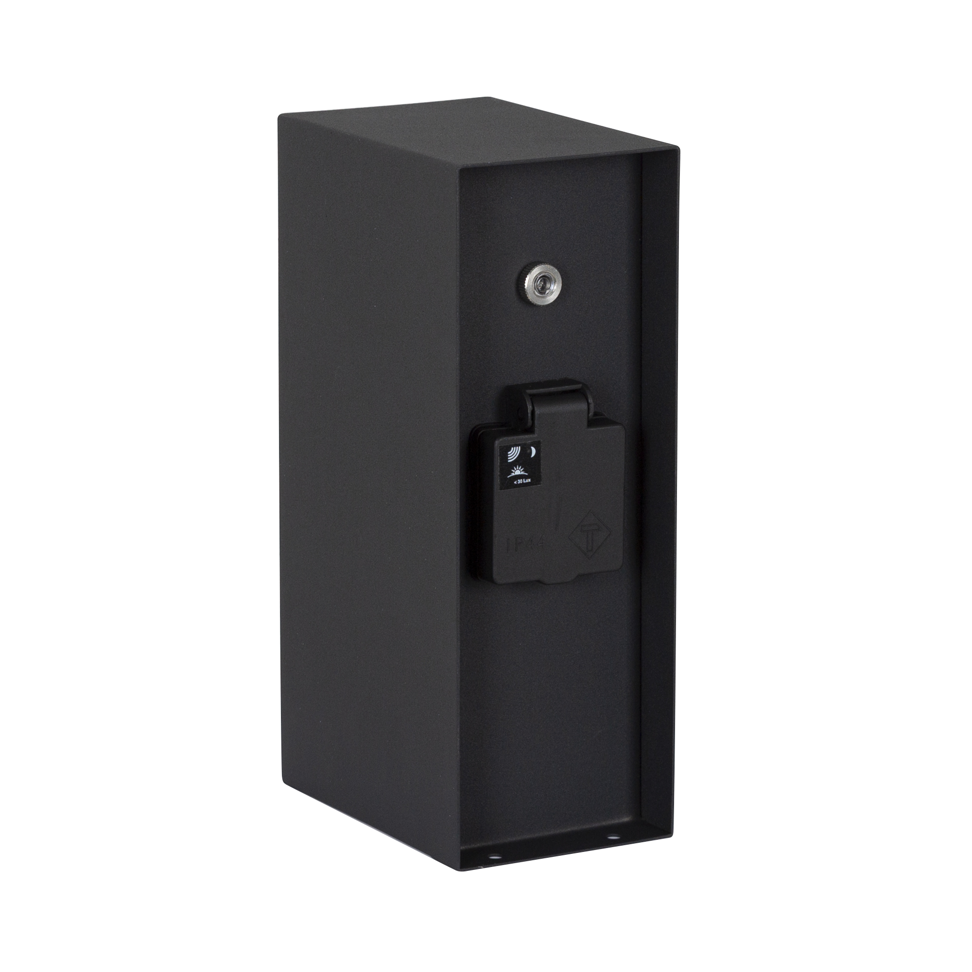 Buitenstopcontact Charge Zwart tuinstopcontact met schemersensor Buitenstopcontact Charge Zwart tuinstopcontact met schemersensor