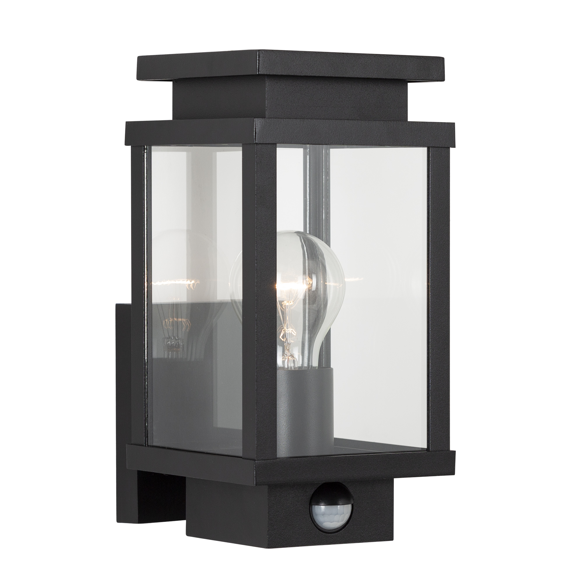 Buitenlamp met bewegingssensor Boston wandlamp zwart
