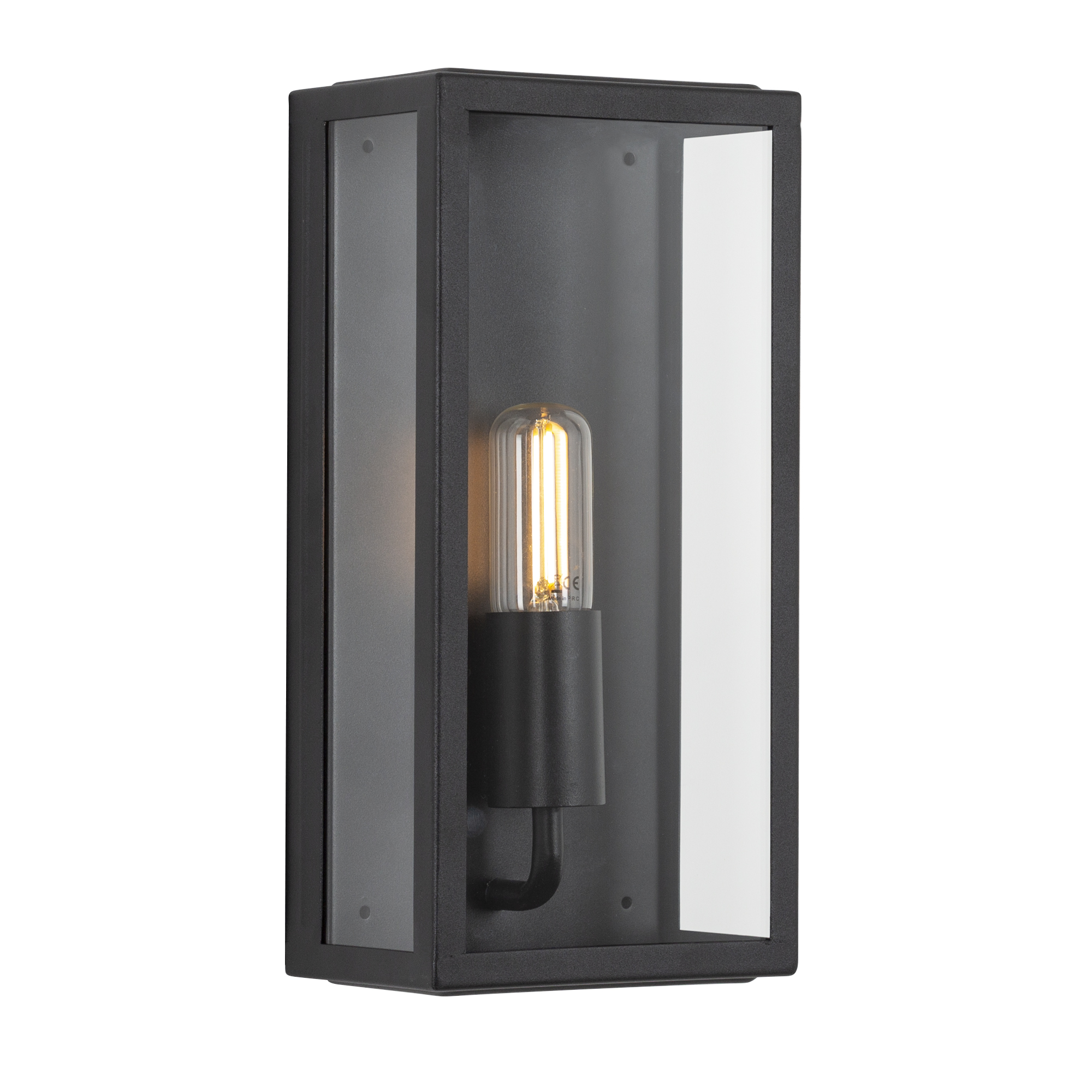 KS Verlichting wandlamp plat Atlanta zwart inclusief led