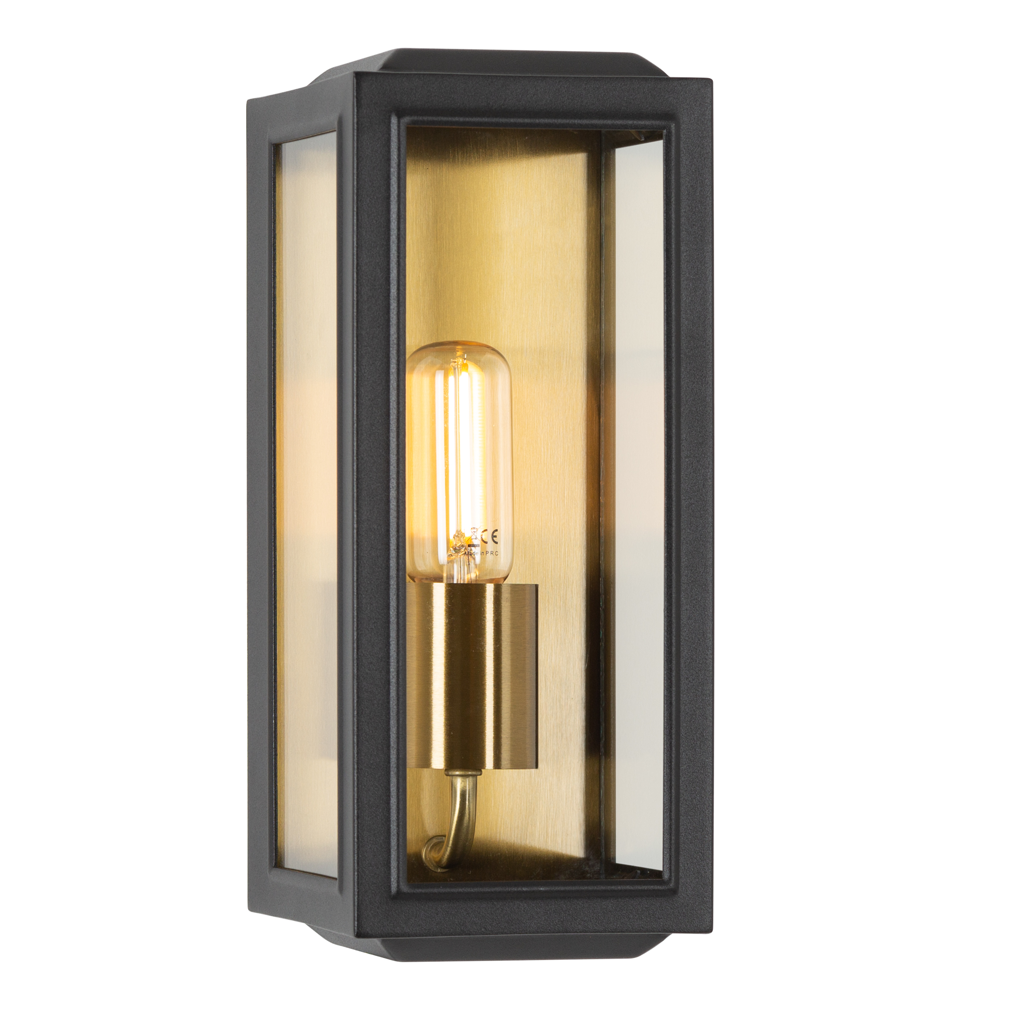 Buitenlamp Residence wandlamp Zwart / Messing