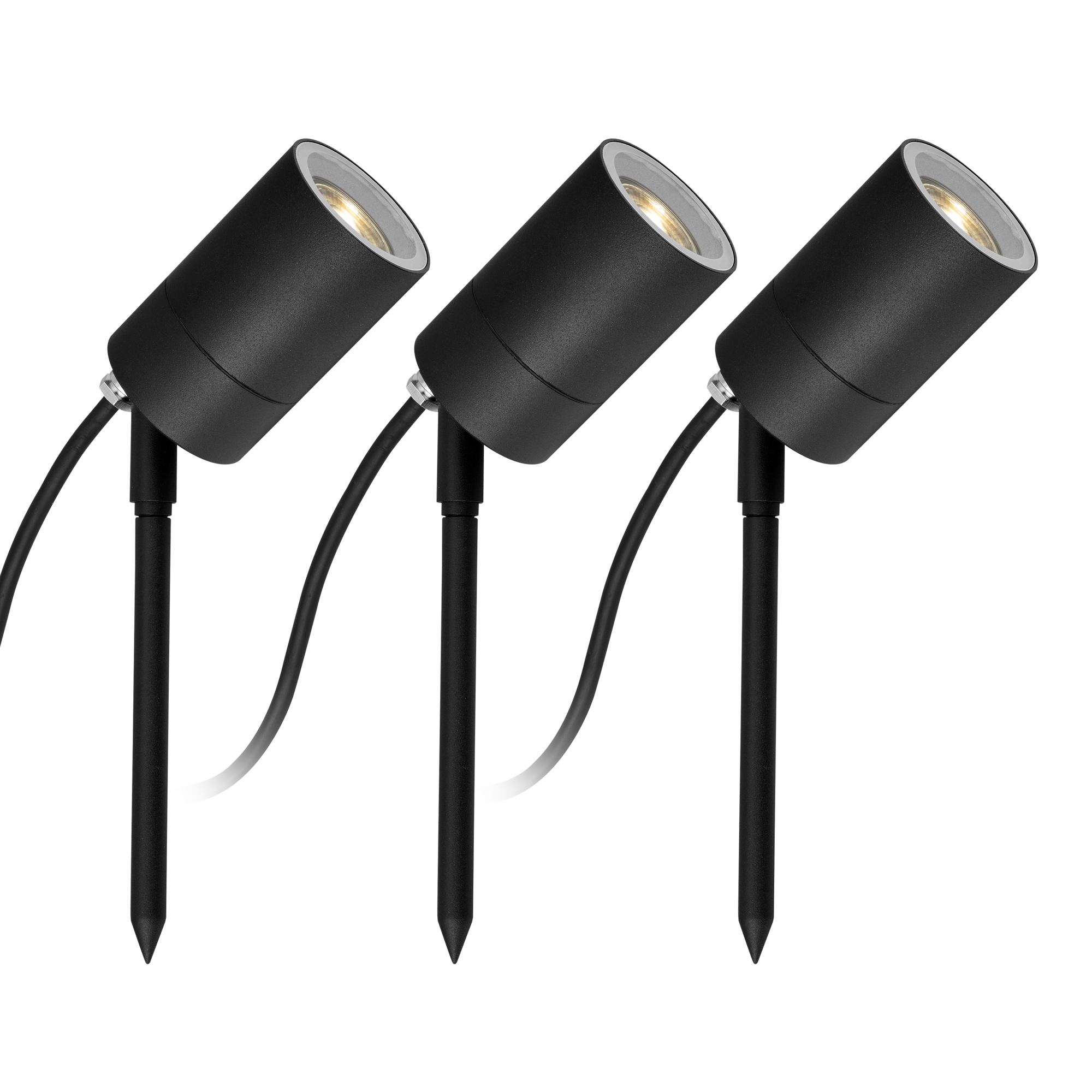 Buitenlamp Set 3 stuks LED Pin met dag en nacht sensor Buitenlamp Set 3 stuks LED Pin met dag en nacht sensor