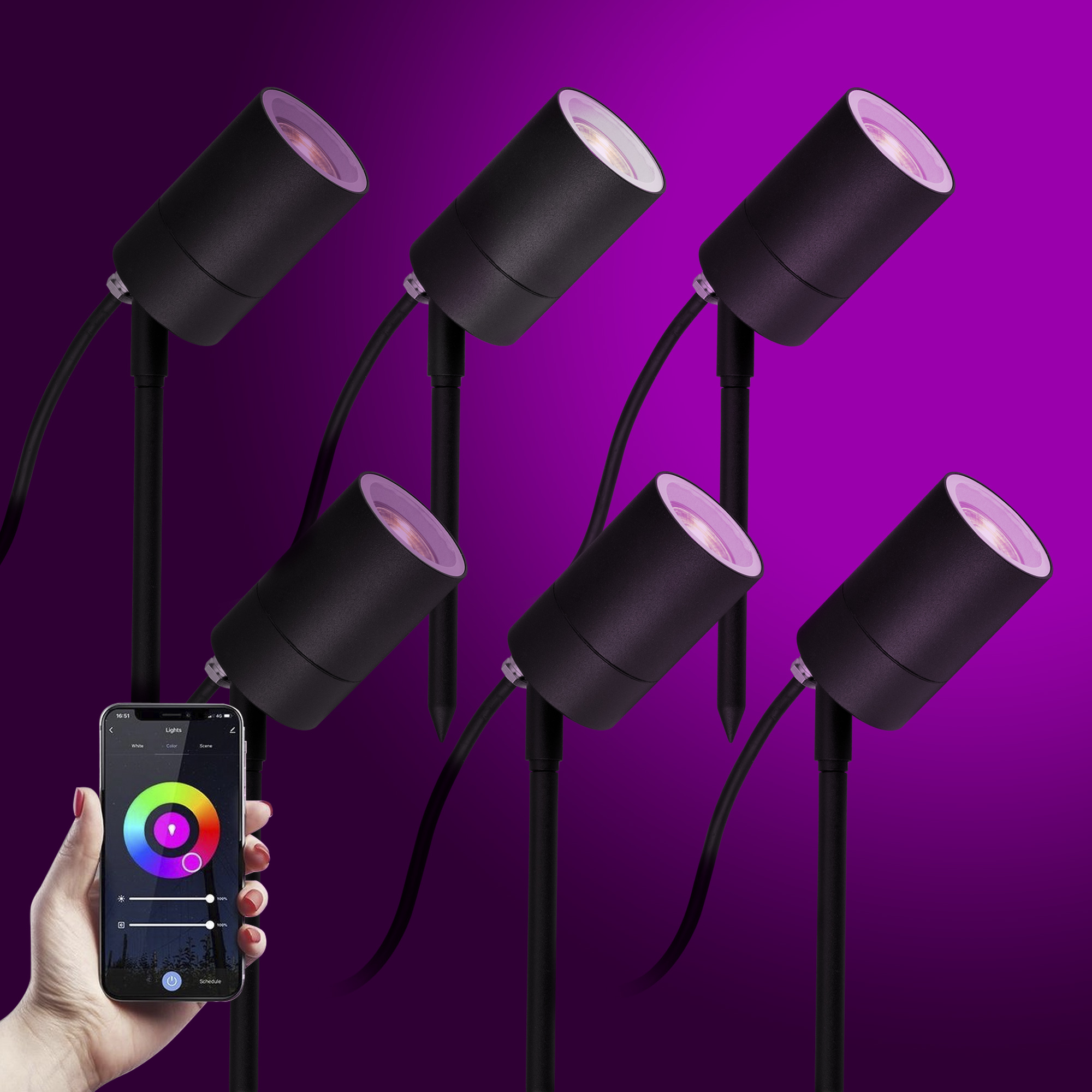Multicolour Tuinspot LED Pin set met WIFI (6-stuks) Multicolour Tuinspot LED Pin set met WIFI (6-stuks)