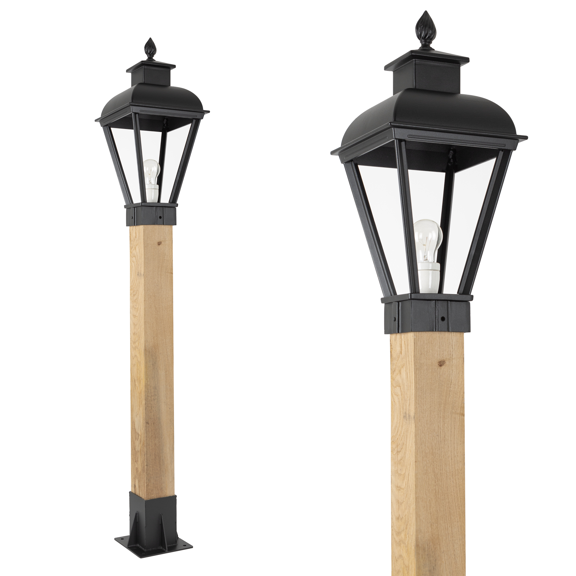 Tuinlamp Vondel WOOD Sokkel buitenlamp zwart Tuinlamp Vondel WOOD Sokkel buitenlamp zwart