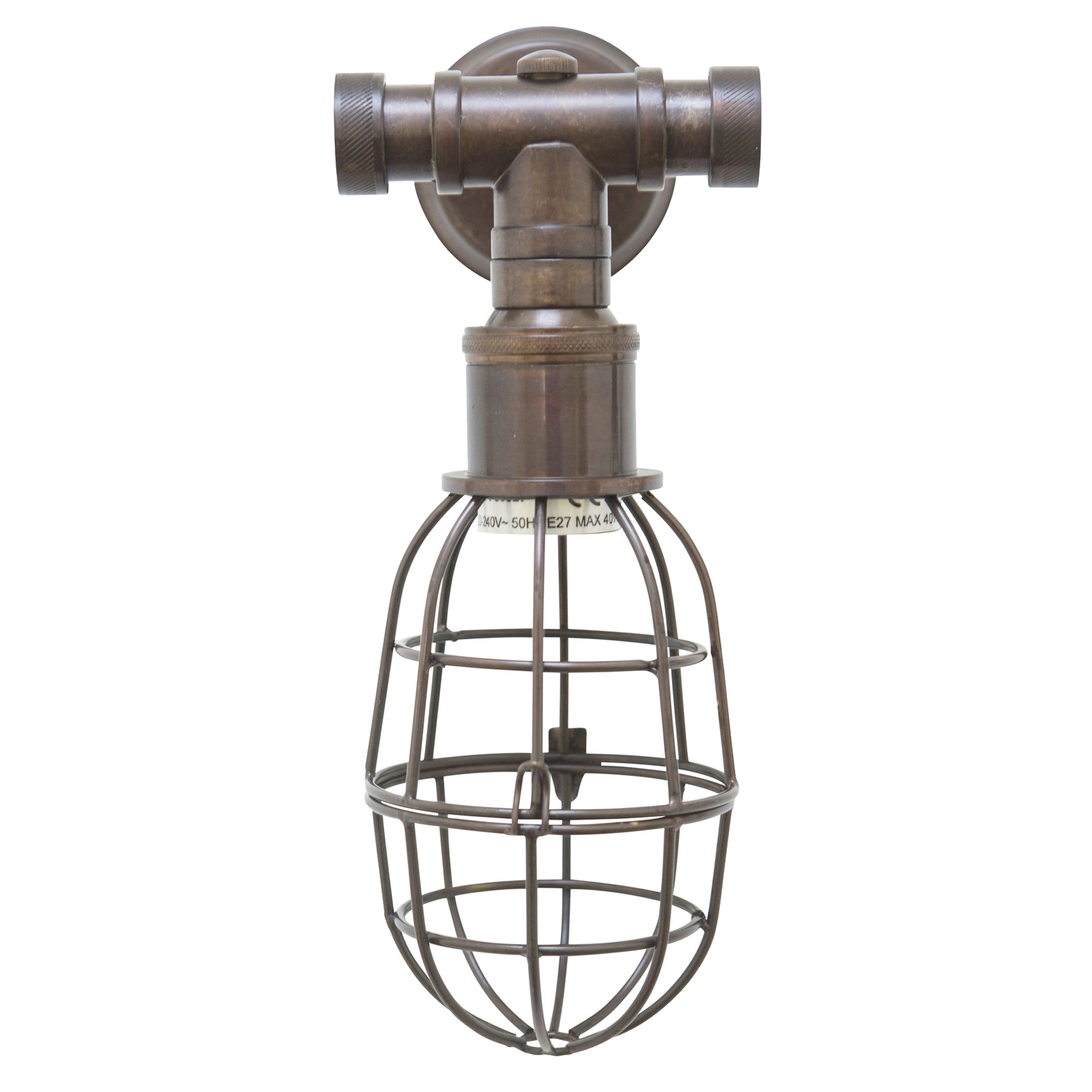 Sandford wandlamp old copper